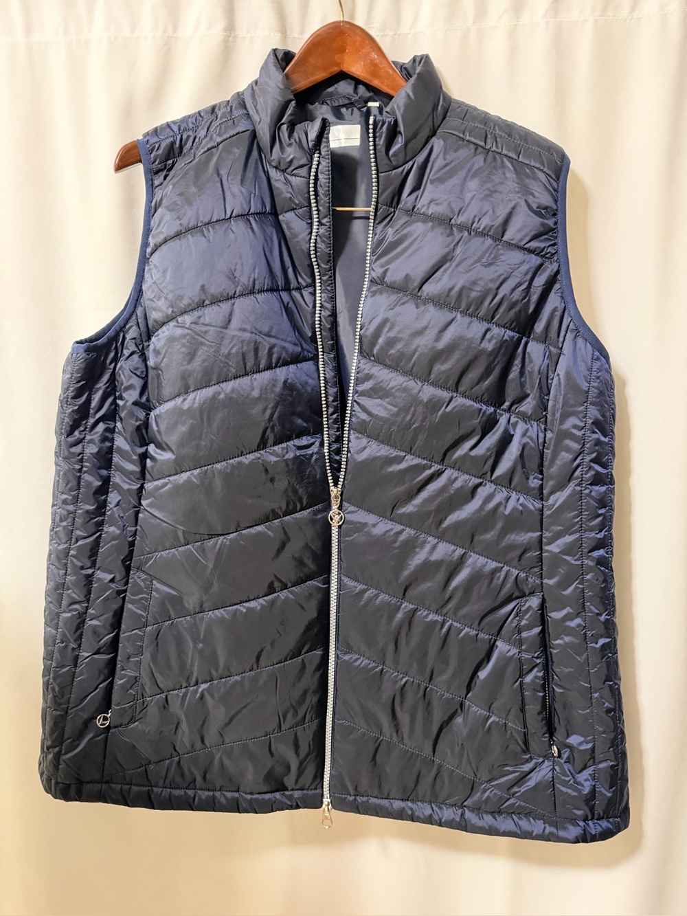 Lightweight Quilted Sleeveless Puffer Vest - Navy